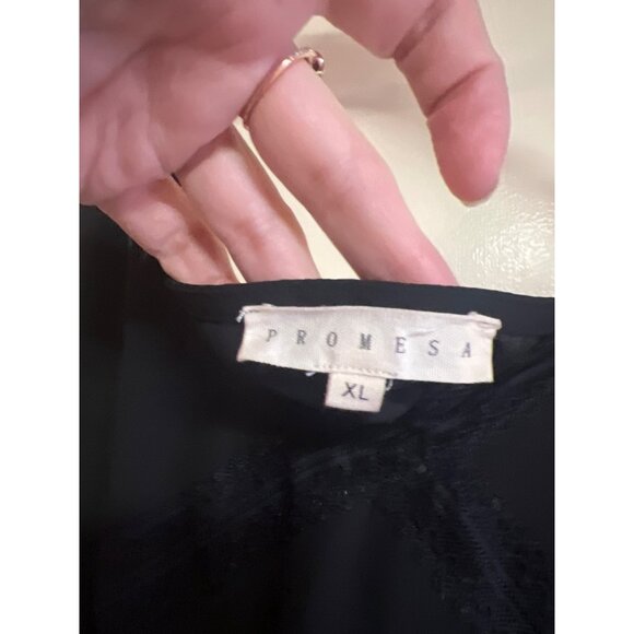 Promesa XL Black Lace Trim Camisole Top – Because Basic Is Boring - Picture 4 of 8